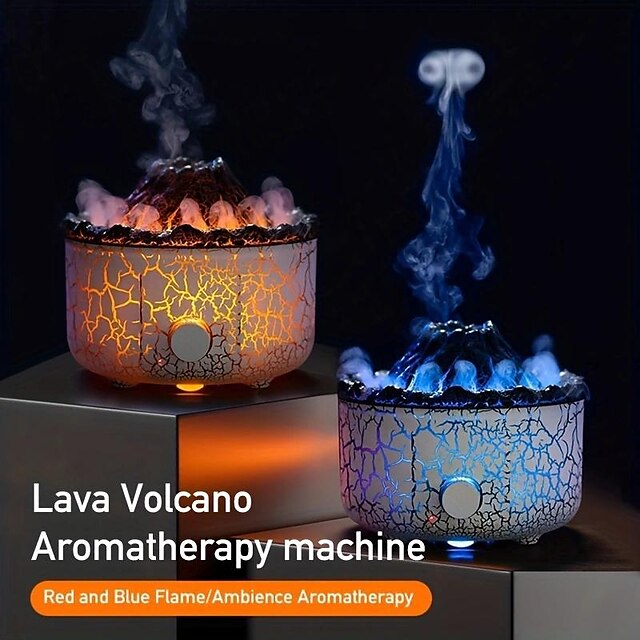  New Creative Volcano Lava Aromatherapist Home Desktop Humidifier Simulation Smoke Ring Flame Aromatherapist