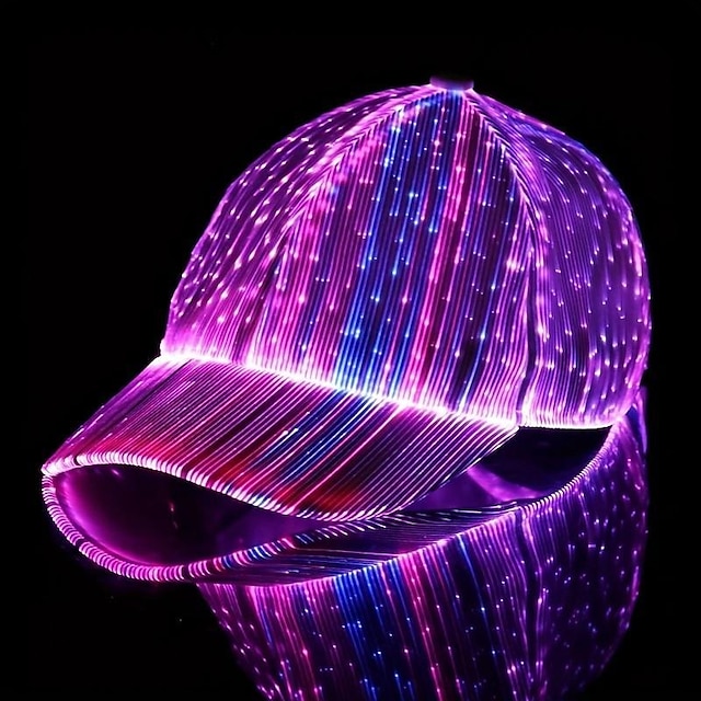  Boné luminoso de fibra óptica led boné de beisebol brilhante colorido para performance de concerto bungee disco mudança de cor criativo pequeno presente suprimentos para festa de aniversário