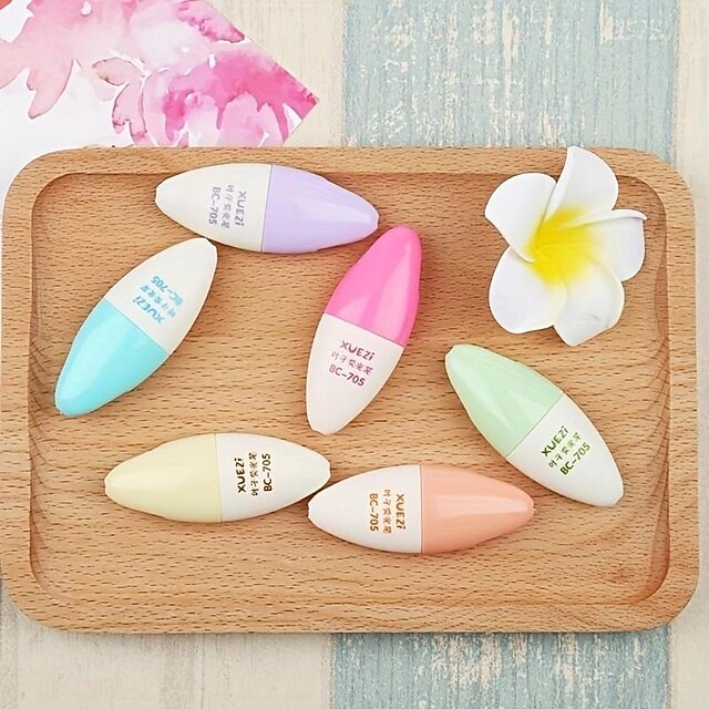  6 st/lot kapslar highlighter vitamin pill highlight markör färg pennor ritning spot liner brevpapper kontor skolmaterial