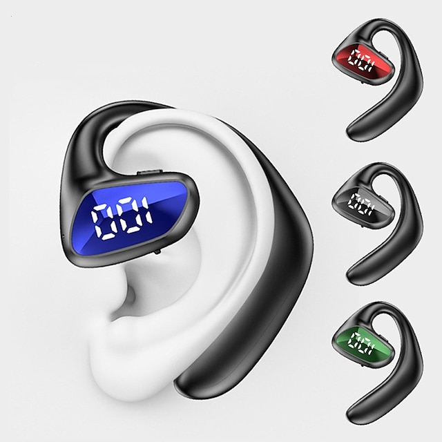  Single Ear Hook Earbud Bluetooth Headphones Single air Conduction Earphone Wireless Headset with Micphone Waterproof Hands-Free Cell Phones Earpiece