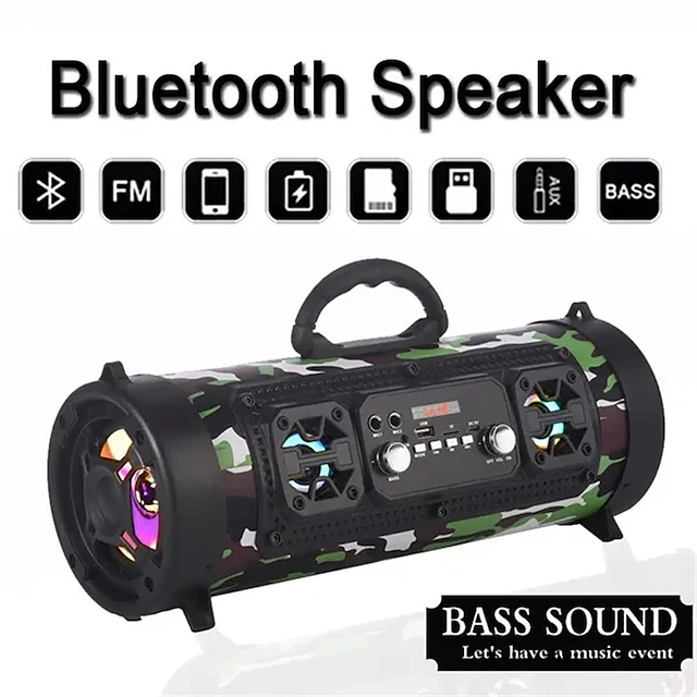 New USB /AUX/ TF Card Phone PC Subwoofer Speakerphone Wireless Bluetooth Portable Speaker Surround Stereo Outdoor Speaker 15