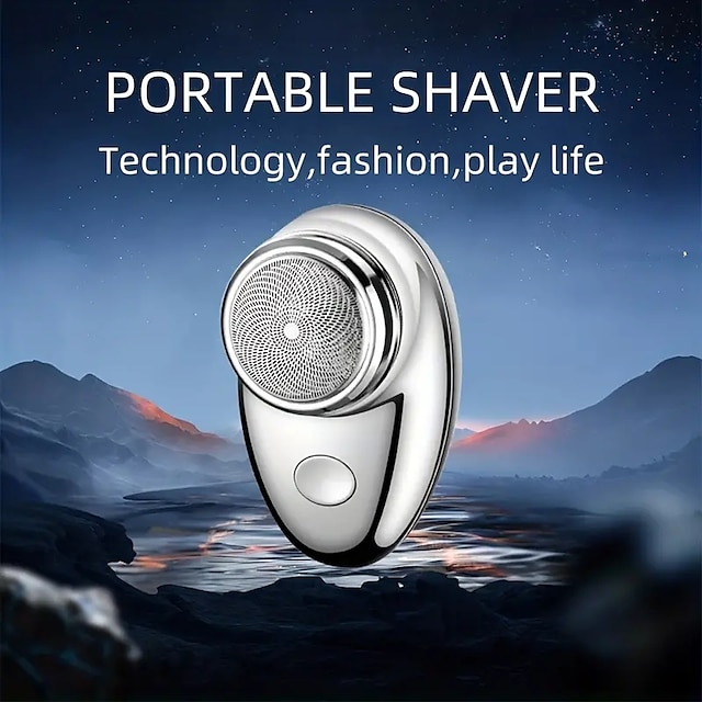  Máquina de afeitar eléctrica portátil en forma de cápsula para hombres, mini máquina de afeitar inteligente portátil para viajes al aire libre, regalo de cumpleaños para hombres, regalo del día del