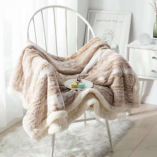 Sherpa Throw Blanket TieDye Warm Cozy Throw Blankets for Sofa, Couch