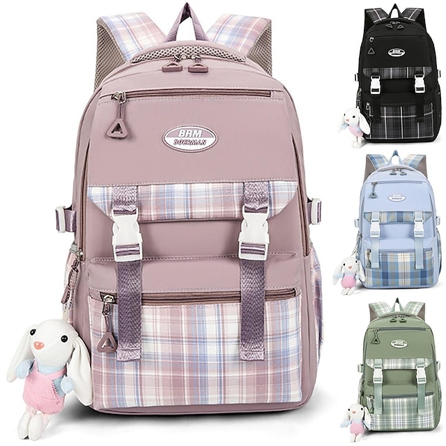 School Backpack Bookbag Cartoon Lattice for Student Boys Girls Multi ...