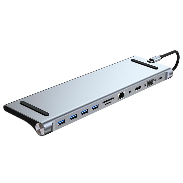  11 in 1 Type C Dock USB Hub 3.0 Splitter Multiport Adapter 4K HDMI-compatible RJ45 SD/TF VGA PD for MacBook iPad Laptop