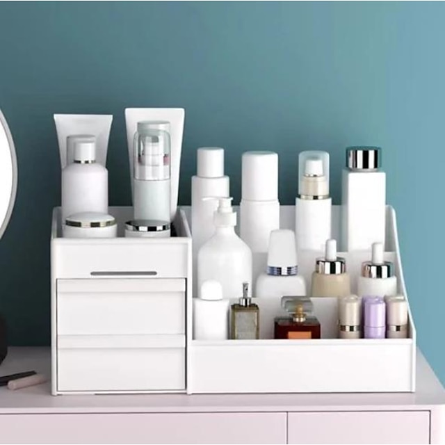  caixa de armazenamento de cosméticos produtos de limpeza de banheiro e cuidados com a pele caixa de armazenamento de mesa caixa de classificação de artigos de papelaria