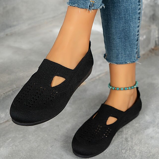 Women's Flats SlipOns Flyknit Shoes Slipon Sneakers Comfort Shoes
