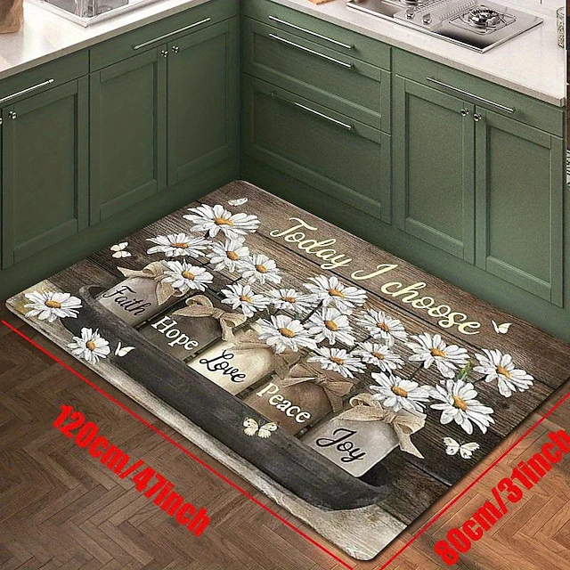 Daisy Kitchen Rugs Anti Slip Door Mats for Kitchen Floor Kitchen Rugs ...