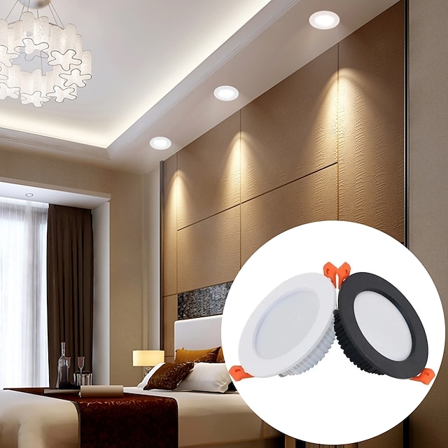  2st led vattentät downlight dimbar kök 220v badrum toalett takfot vit taklampa spotlight