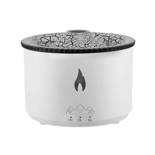  360ml Volcano Air Humidifier Ultrasonic Aroma Diffuser, Essential Oil Diffusers Electric Atomizer Volcanic Fire 3D Flame 2 Color Led Light Ning Lamp, Jelly Fish Cool Mist Spray For House Living Room Office Yoga