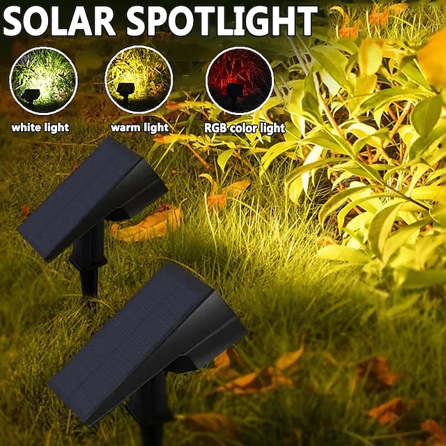  Focos solares para exteriores 7led, luz de jardín impermeable para exteriores, lámpara de paisaje solar, árbol de jardín, foco solar para jardín