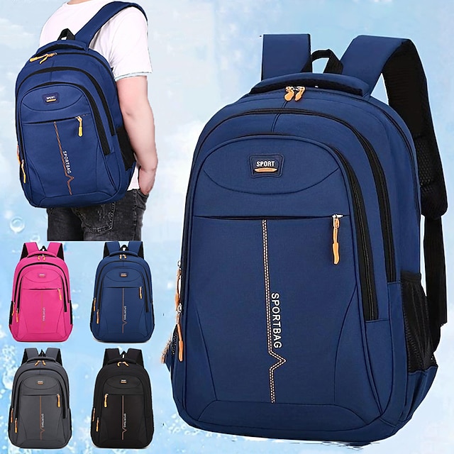  mochila escolar de cor sólida para estudantes meninos meninas multifuncional resistente ao desgaste bolsa escolar de náilon de grande capacidade mochila de 22,06 polegadas, presente de volta às aulas