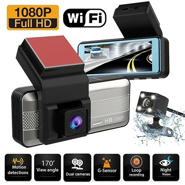  T600 1080p 新デザイン / HD / ブート自動録音 車のDVR １２０度 広角の 3 インチ IPS ダッシュカム ととも​​に WIFI / ナイトビジョン / 駐車モード 4 赤外線LED カーレコーダー