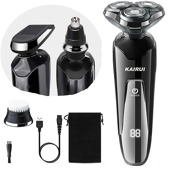  Electric Shaver 4D Floating Triple Blade Heads Shaving Machine Electric Shaver Rechargebale Razor Beard Trimmer Male Gift Face Care For Men