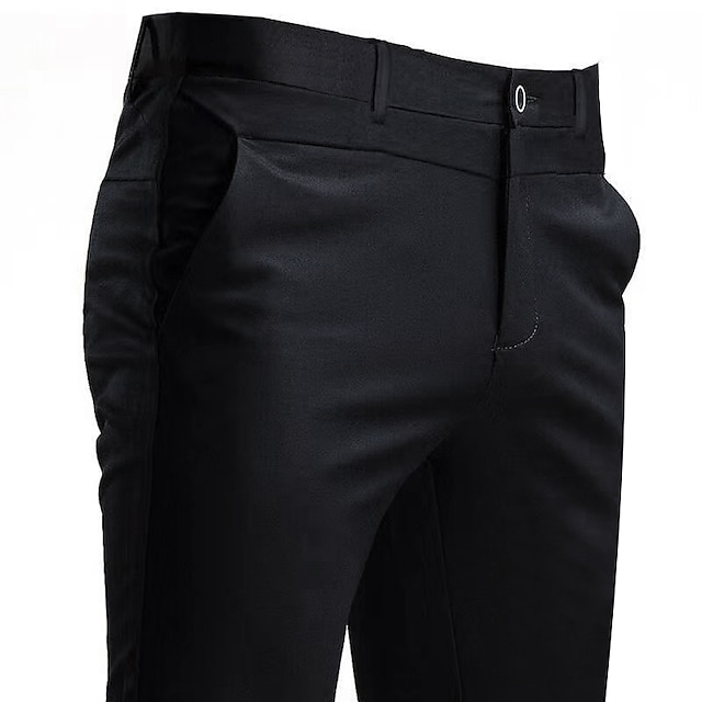  Herren Anzughosen Hose Hosen Hose Freizeithose Anzughose Tasche Einfarbig tragbar Draussen In voller Länge Hochzeit Heim Arbeit Modisch Strassenmode weiß grau Schwarz elastisch