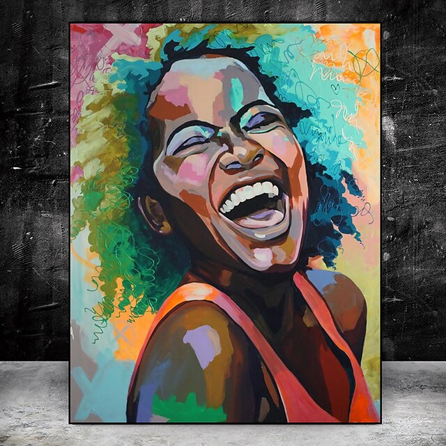 Colorful African Woman Smile Face Posters and Prints on Canvas Painting Black Girl Wall Art Picture for Living Room Decor4