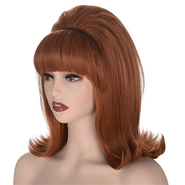 Womens Flip Wig 70s Pinup Pelucas 60s Retro Beehive Style Vintage Look Betty Rubble Wig 