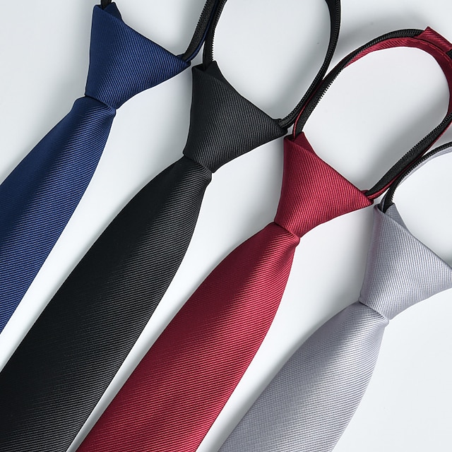 Men's Neckties Zip Tie Men Ties Zipper Tie Skinny Tie Pretied Plain ...
