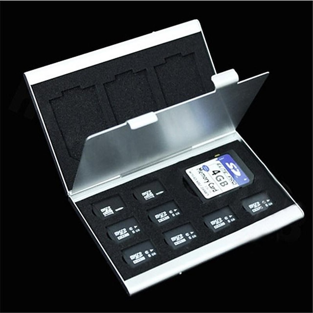  portatile impermeabile per viaggi o archiviazione tf micro sd scatola per schede di memoria in alluminio custodia per schede di memoria