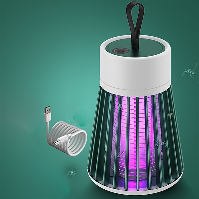  Killer Elettrico per Zanzare da Interno e Esterno – Trappola Portatile per Luci LED Viola con Aspirazione e Scossa Elettrica per Campeggio e Casa