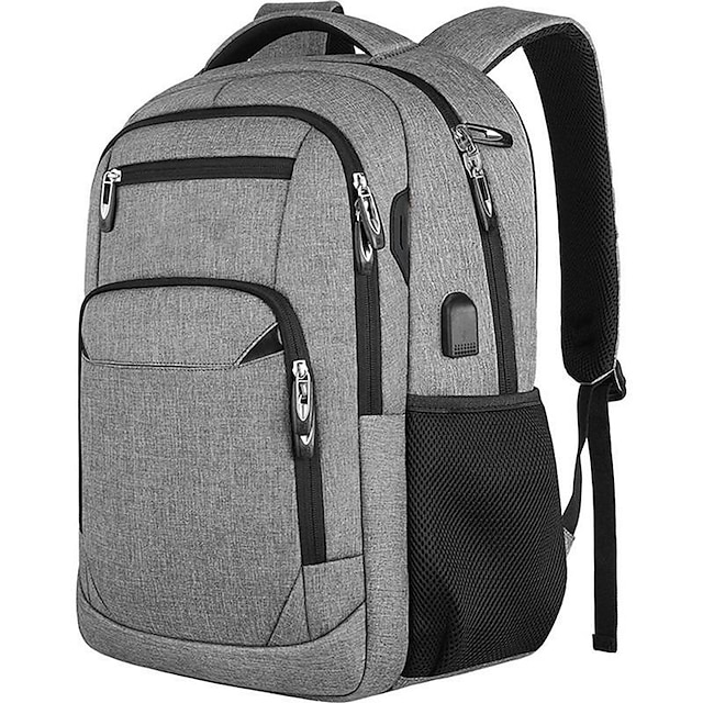  Classic Men's and Women's Anti-theft Waterproof Laptop Backpack with USB Charging Port Travel Business Durable Computer Bag School Backpack Suitable for Gift 18 Inch Laptop, Back to School Gift