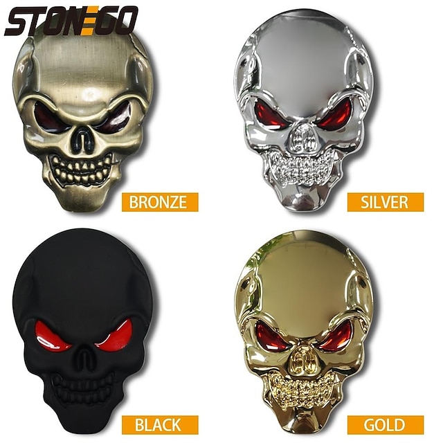 Halloween Skull Logo Stickers Emblem Badge 3D Metal Body Sticker Car ...