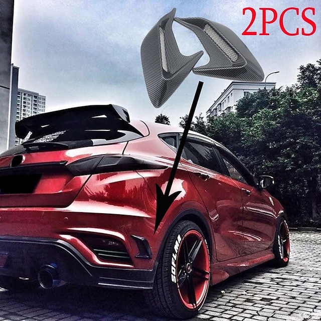  2PCS Car Side Vent Air Flow Fender Intake ABS Sticker Shark Gills Auto Simulation Side Vents Styling Car Accessories