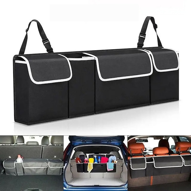 Adjustable Car Trunk Storage Bag High Capacity Multi-use Rear Seat Organizers Universal Storage Bag