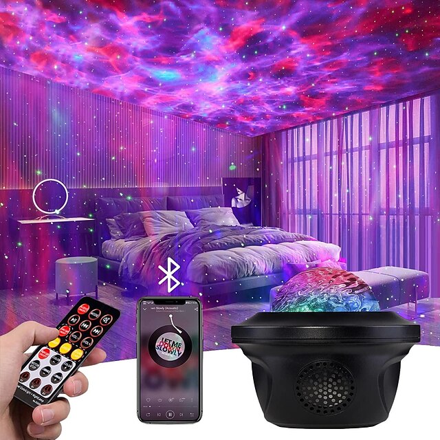  20 Lighting Effects Galaxy Projector Large Projection Star Projector Music Speaker Remote Control Galaxy Light Timer Night Light Projector for Kids Adults Led Sky Light Projecter for Bedroom Gifts