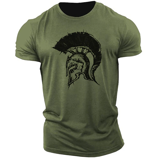 Men's Graphic Prints Armor T Shirt Graphic Tee Cotton Short Sleeve Graphic Shirt White Navy Blue Army Green Comfortable Tee Outdoor Street Fashion Designer Clothing 7