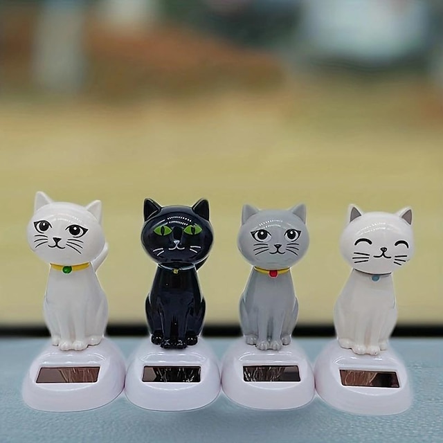  noul leagăn solar păpușă accesorii mașini desene animate creative pisică ornament mașină cadou jucării pentru copii