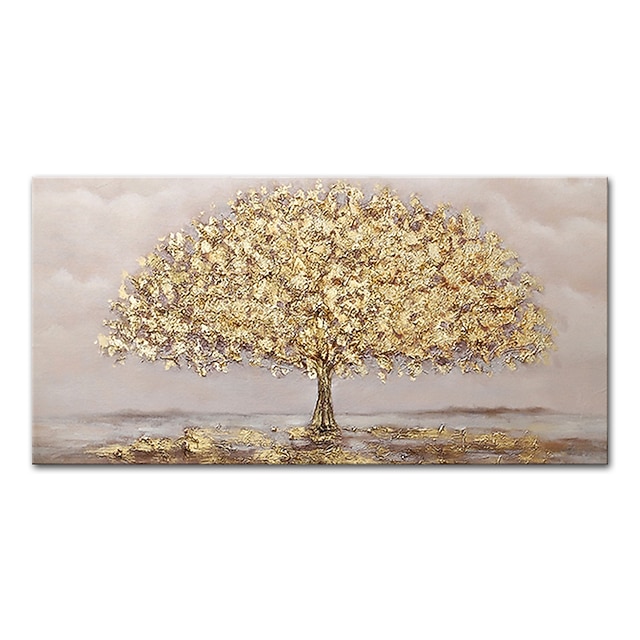 Mintura Handmade Golden Tree Landscape Oil Paintings On Canvas Wall Art ...