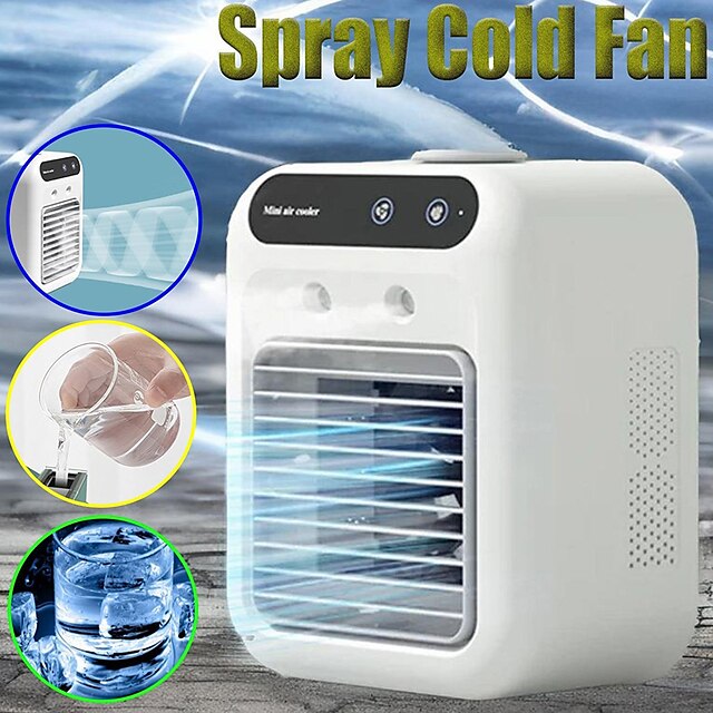 Portable rechargeable 2 vitesses réglage refroidisseur vent pulvérisateur grand angle ajuster avec réservoir d'eau de 500 ml pour ventilateur de refroidissement d'air de bureau à domicile