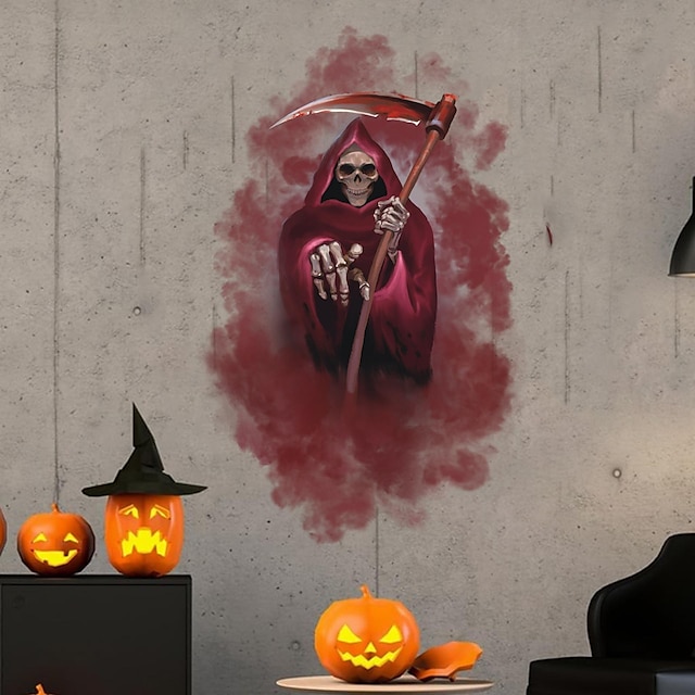  halloween decoratie spook glas raamsticker pvc zelfklevende schedel party horror muursticker halloween skelet decoratie