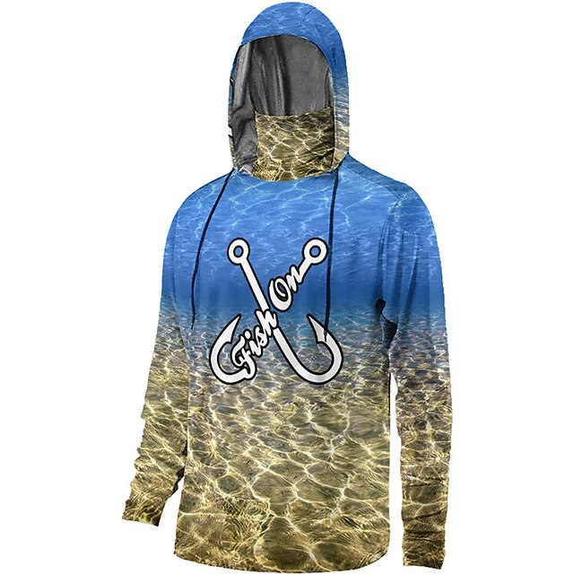 Men's Fishing Shirt Hooded Outdoor Long Sleeve UV Protection Breathable  Quick Dry Lightweight Sweat wicking Top Spring Autumn Outdoor Fishing  Camping & Hiking Yellow Blue Sky Blue 2023 - US $24.99