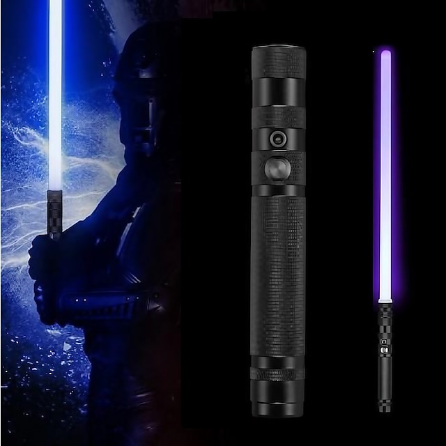  1pc  Metal Laser Sword Sound Effect Variable Star Wars Light Sword 7 Color Two in One Glow Toy Laser Sword for Halloween