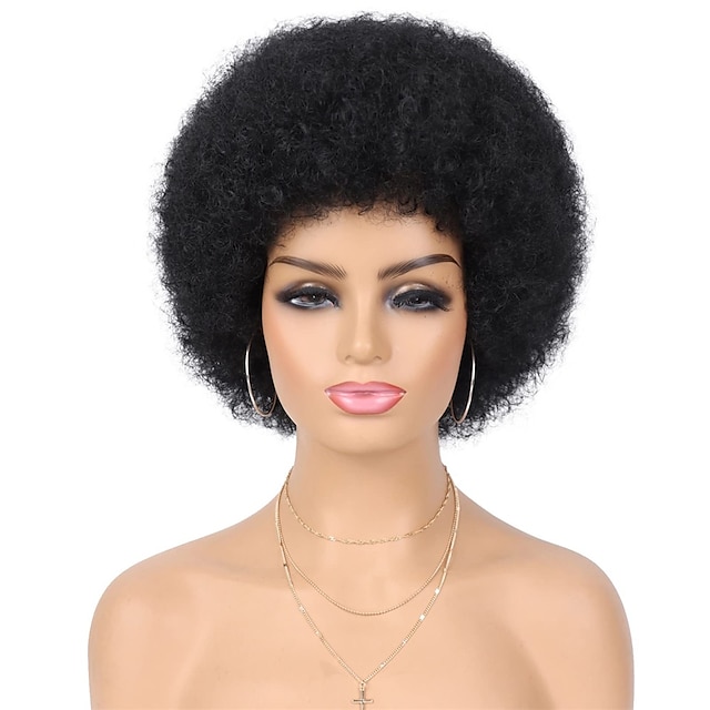  peluca 70s afro pelucas para mujeres negras afro puff pelucas hinchables y suaves de aspecto natural pelucas completas para el traje de cosplay de fiesta diaria