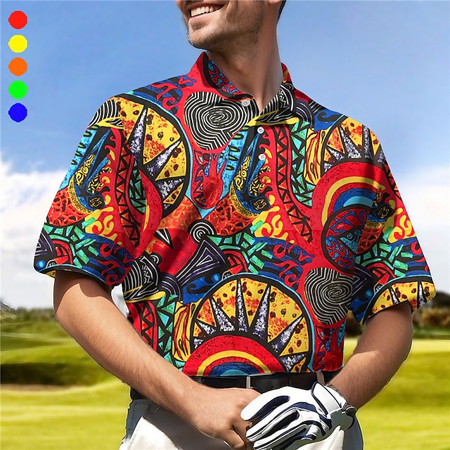 Men's Polo Shirt Golf Shirt Button Up Polo Breathable Quick Dry ...