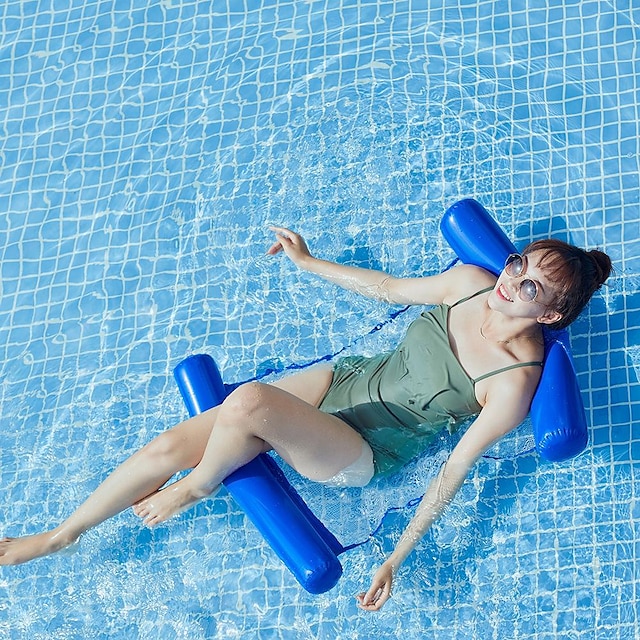  felfújható övháló függőágy összecsukható kettős felhasználású háttámla lebegő sor víz rekreációs nyugágy medence úszó ágy kanapé