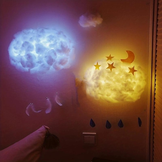  ענן יצירתי לילה מנורת led מנורת 3D ענן led ענן אור לחדר שינה סימולציה ענן לחדר שינה לילד עיצוב הבית