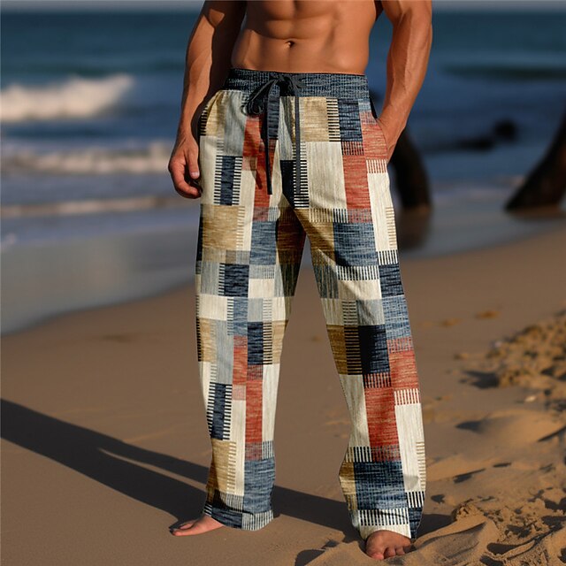 Pantalon Décontracté Imprimé En 3D Pour Hommes, Taille élastique