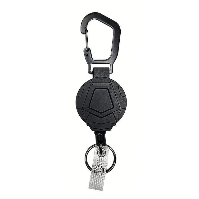  porte-clés rétractable porte-badge mousqueton robuste bobine de badge d'identification tactique avec cordon rétractable en acier 31,5 8,0 oz
