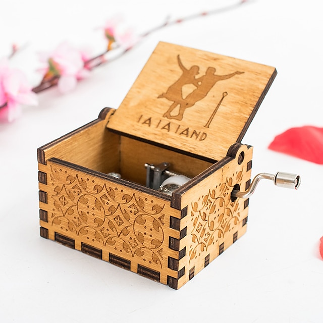  Caja de música manual de madera, puesto de juguete, exhibición de regalos, pintura exquisita, estilos de caja de música tallada