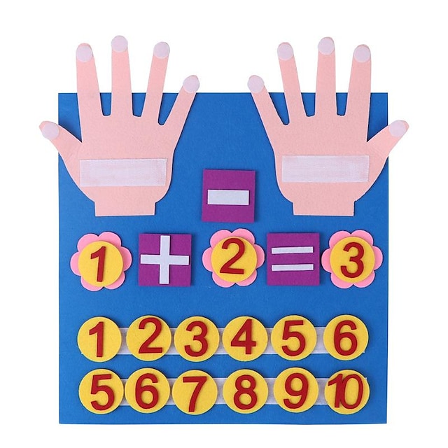  Mathe-Spielzeug für Kinder aus Filz mit Fingerzahlen, Lerntafel für Kinder zum Zählen des frühen Lernens, als Lehrmittel für Kleinkinder, Geschenk für Kinder, Schulanfangsbedarf