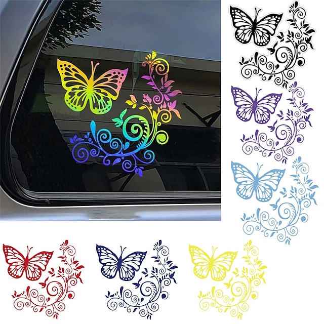  1ks motýlích květinových samolepek na auto narozené zdarma vodotěsné vinylové obtisky do auta stylingové autodoplňky