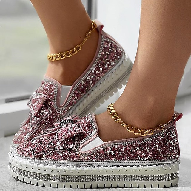 Rhinestones Tassel Slip On Loafers