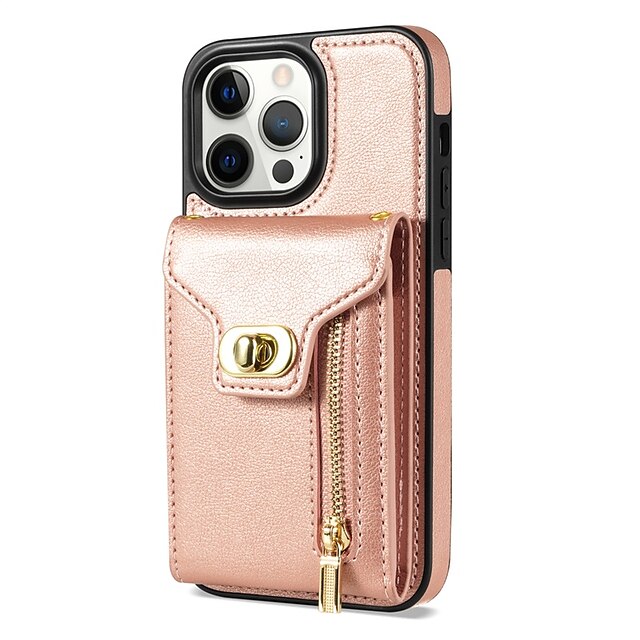 For iPhone 15 14 13 12 Pro Max Women Purse Leather Zipper