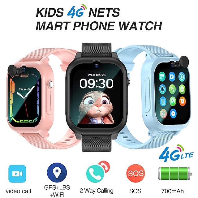  K26 4G Kids Smart Watch  Kids Smartwatch Phone Watch SIM Card Alarm Clock Photo SOS GPS Location Tracker Child Watch HD Video Chat Call Birthday Gift