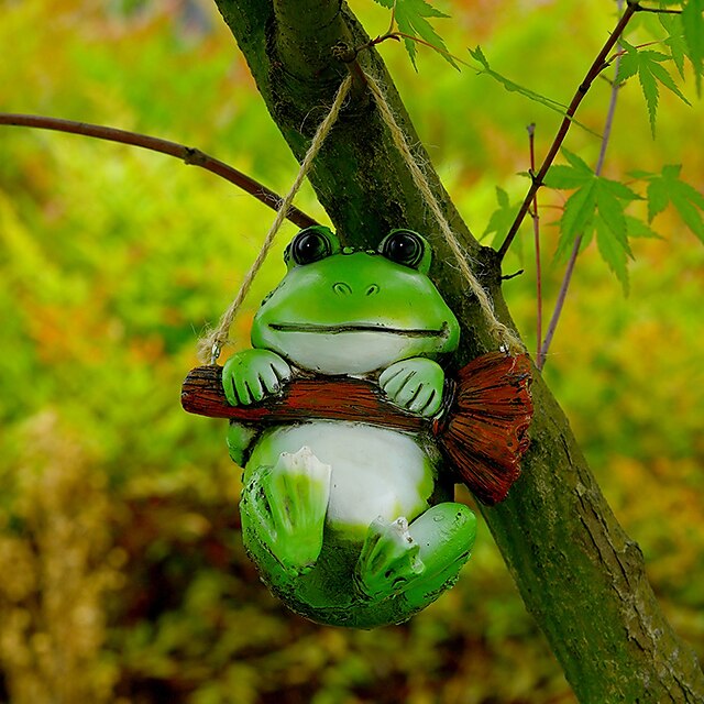 Frog Garden Statues Outdoor Decor Outside Swing Frog Figurines for for ...