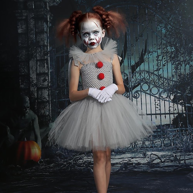  to klaun pennywise šaty cosplay kostým tutu dětský dívčí cosplay strašidelný kostým představení party halloween karneval maškaráda snadné halloween kostýmy mardi gras
